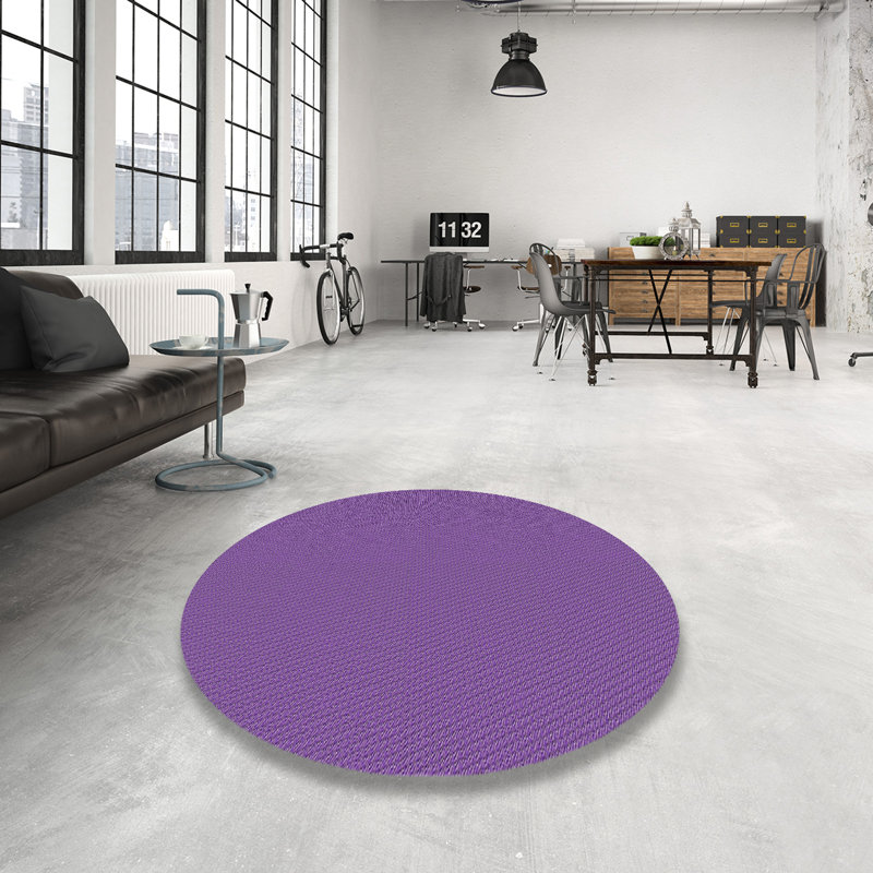 Tapis mauve Power Loom, Rond 5 pi