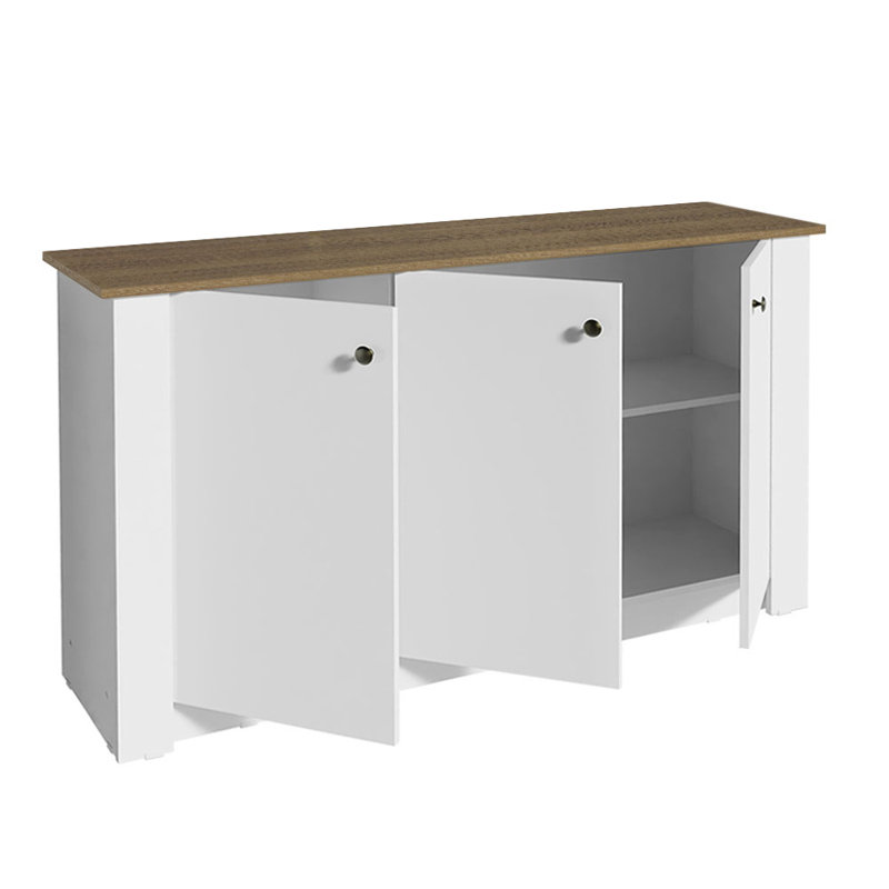 Borkovany Modern Sideboard Buffet Storage Utility Cabinet with 3 Doors 53 Inch Wooden Organization Entryway Unit for Dining Room, Living Room, Bedroom