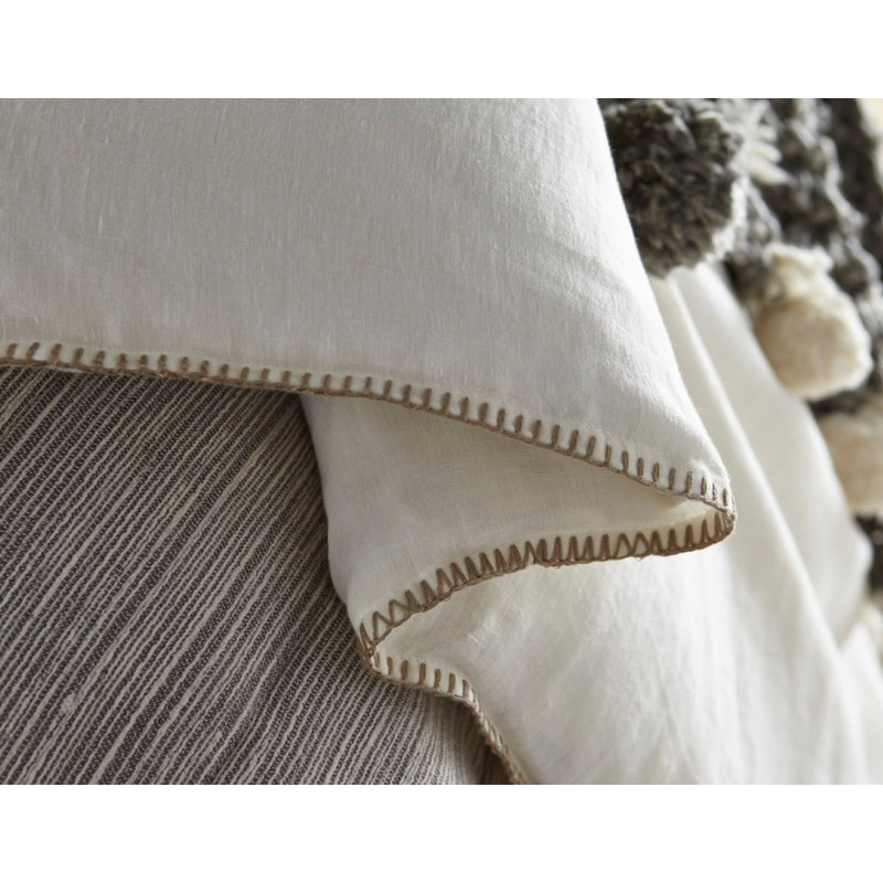 Bryce Linen Duvet Cover, King Duvet Cover, Ivory