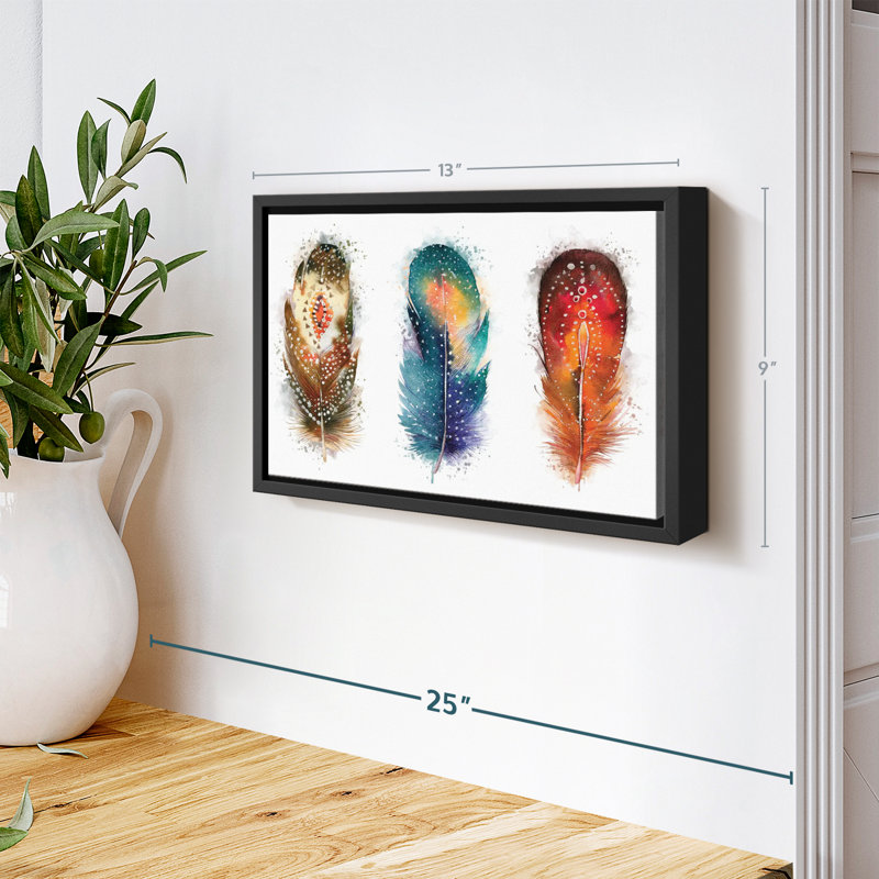 " Feather Patterns Splatter Canvas Print ", 9" H x 13" W