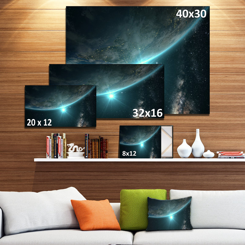 Sunrise in Space Landscape Canvas Print, 32" x 16"