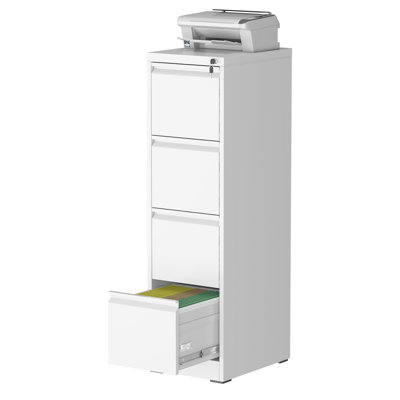 14.96" W 4 Drawers Metal Vertical File Cabinets with Lock for Home & Office.