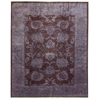 Wool Oriental Area Rug in Purple