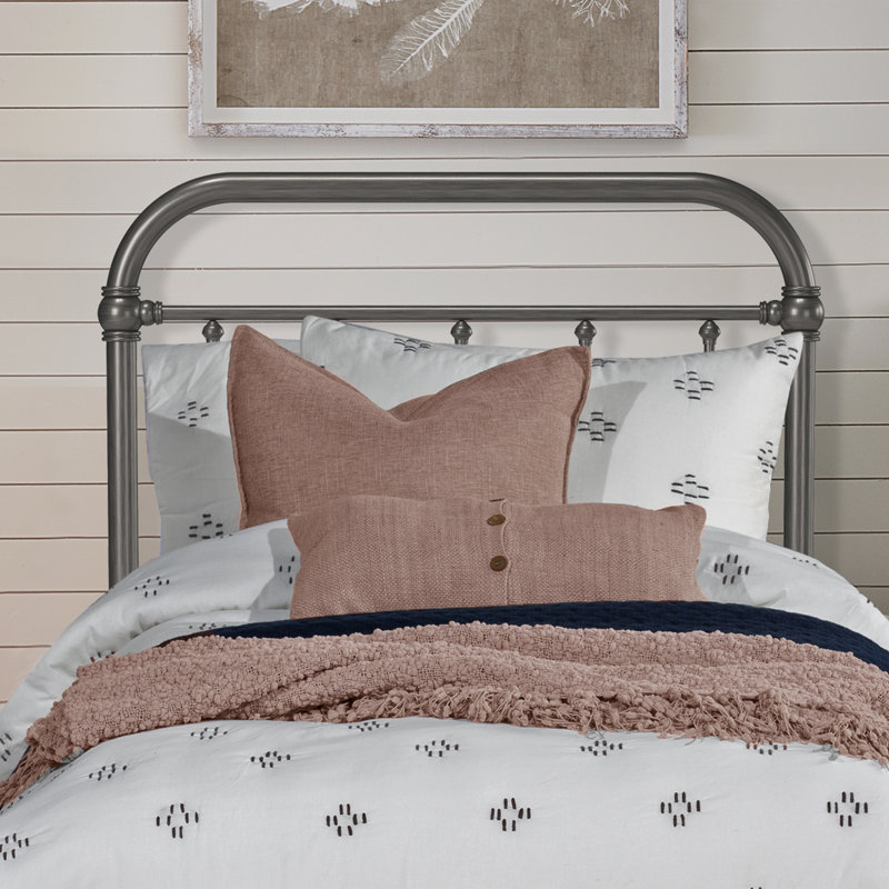 Shumacker Steel Slat Headboard, Twin, Pewter