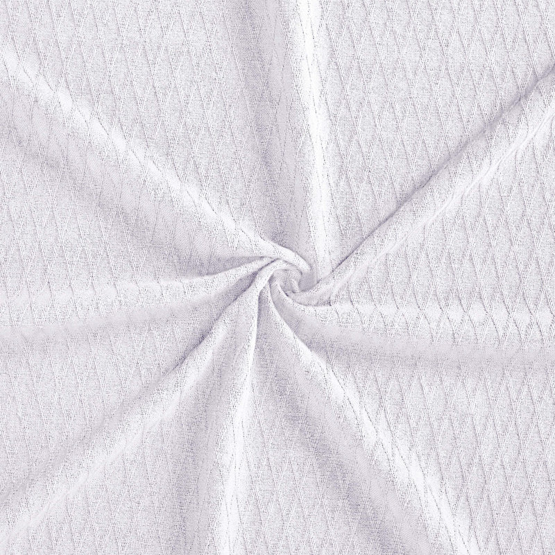 Jeté toutes saisons 100% coton Diamond Weave, Double / grand, Blanc