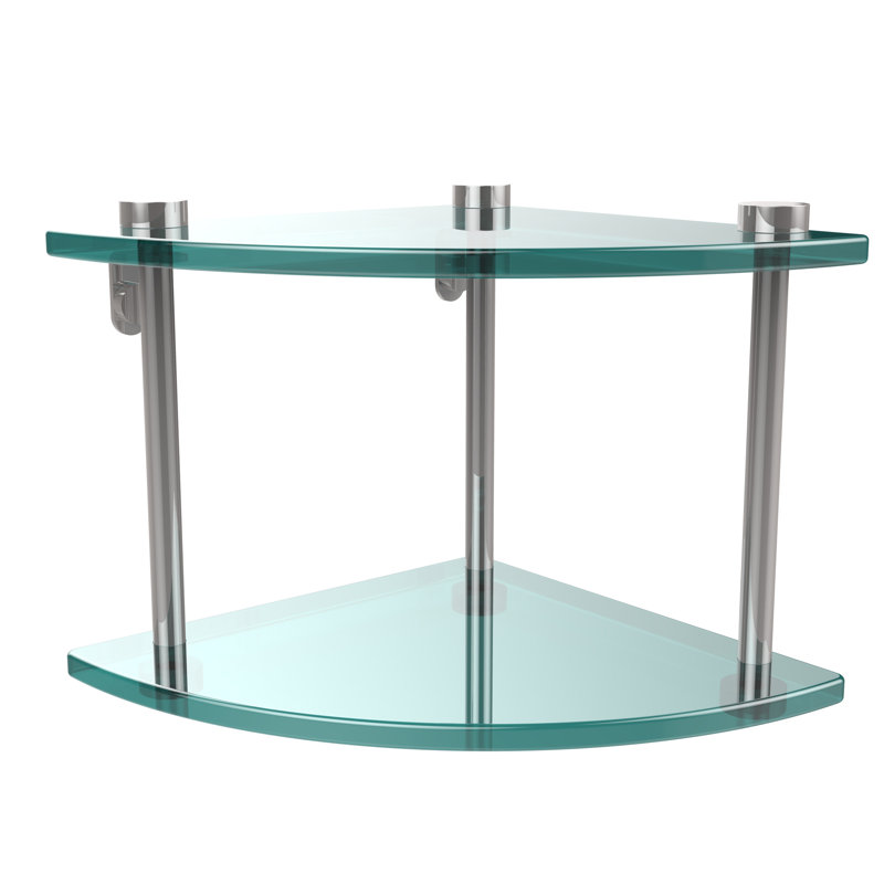 Gober 2 Piece Triangle Corner Shelf, Polished Chrome