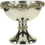 Jeweled Silver Pedestal Bowl, Small - 7 Inches