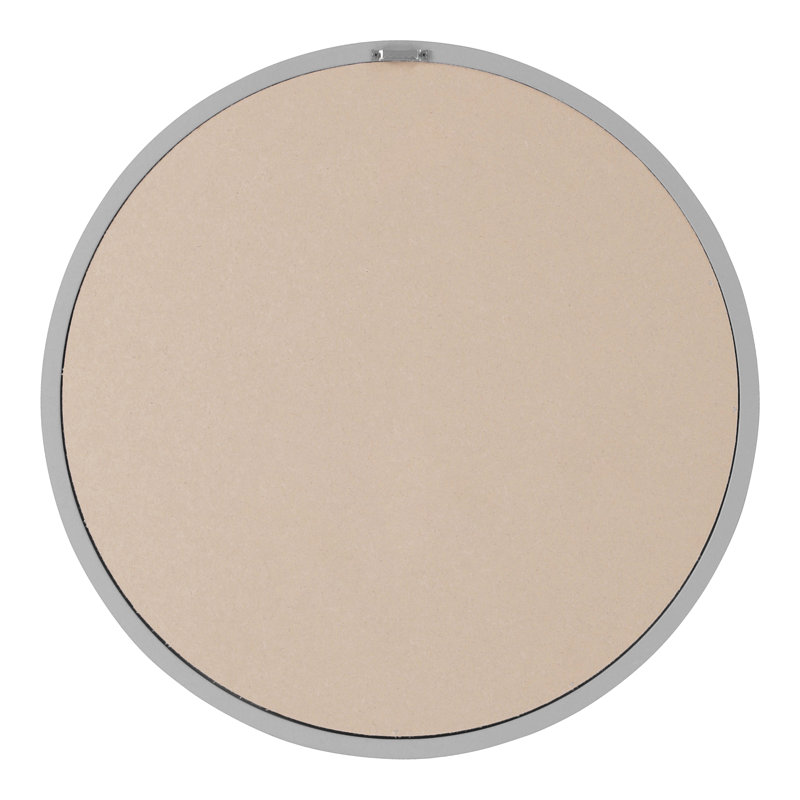 Tabatha Wood Flat Wall Mirror, 60cm H x 60cm W, Light Grey