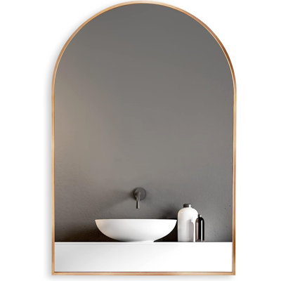 20X30 Inch  Metal Framed Arched Bathrrom Mirror For Wall.