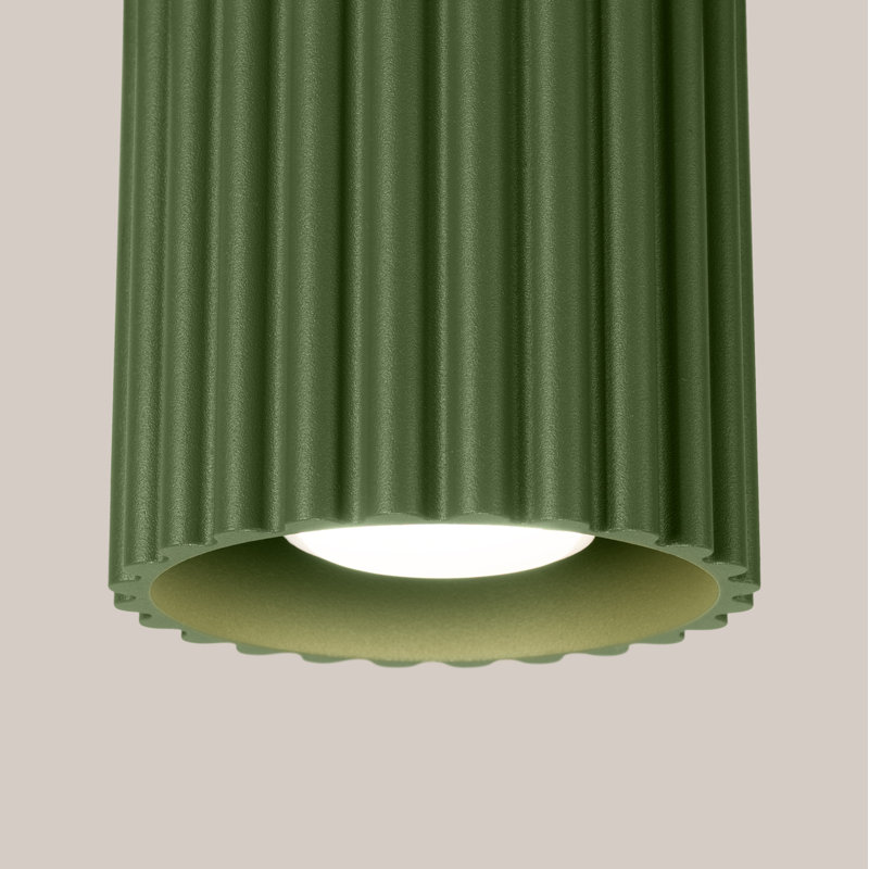 Aura Aluminium Flush Mount, Olive Green, 10x10x10 cm, 1 Light