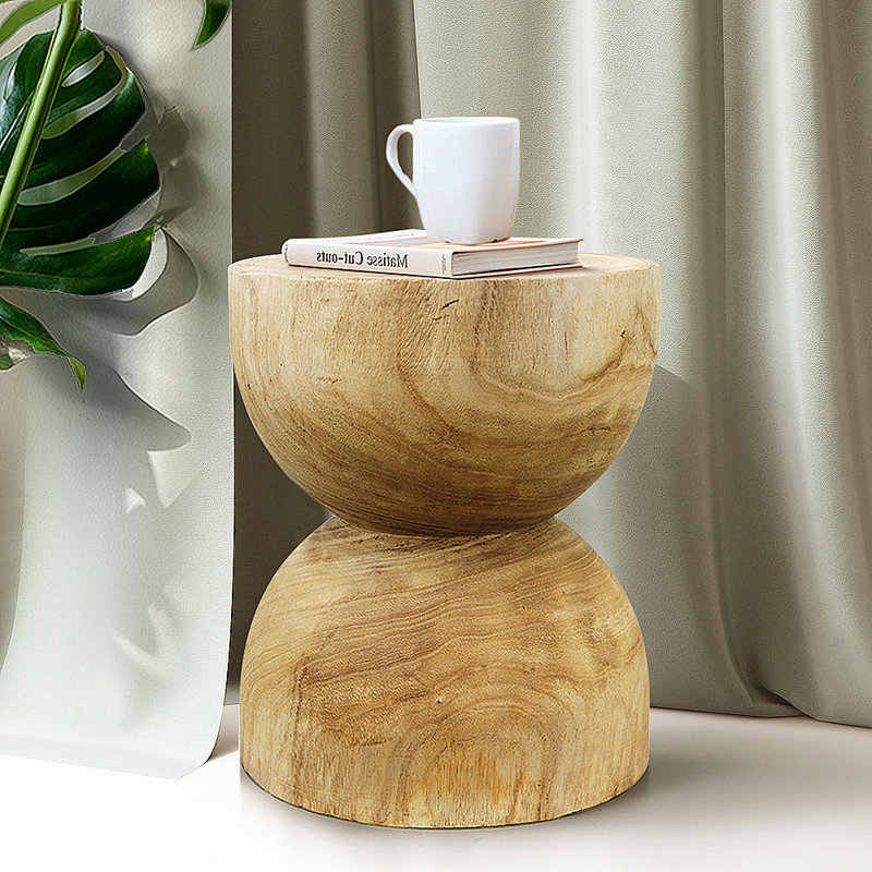 Piédestal en bois naturel Evoke