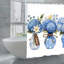 Rideaux de douche à motif floral bleu hortensia, 71 × 71