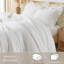 Ensemble de couette Suncomfy Ruffle Seersucker pour lit queen, style shabby chic, blanc, 3 pièces, ambiance romantique champêtre, ultra doux et léger, couette moelleuse toutes saisons-137128702-137128701