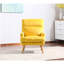 Chaise d'appoint moderne moderne en tissu jaune avec port de chargement et clic-clac exquis texturé