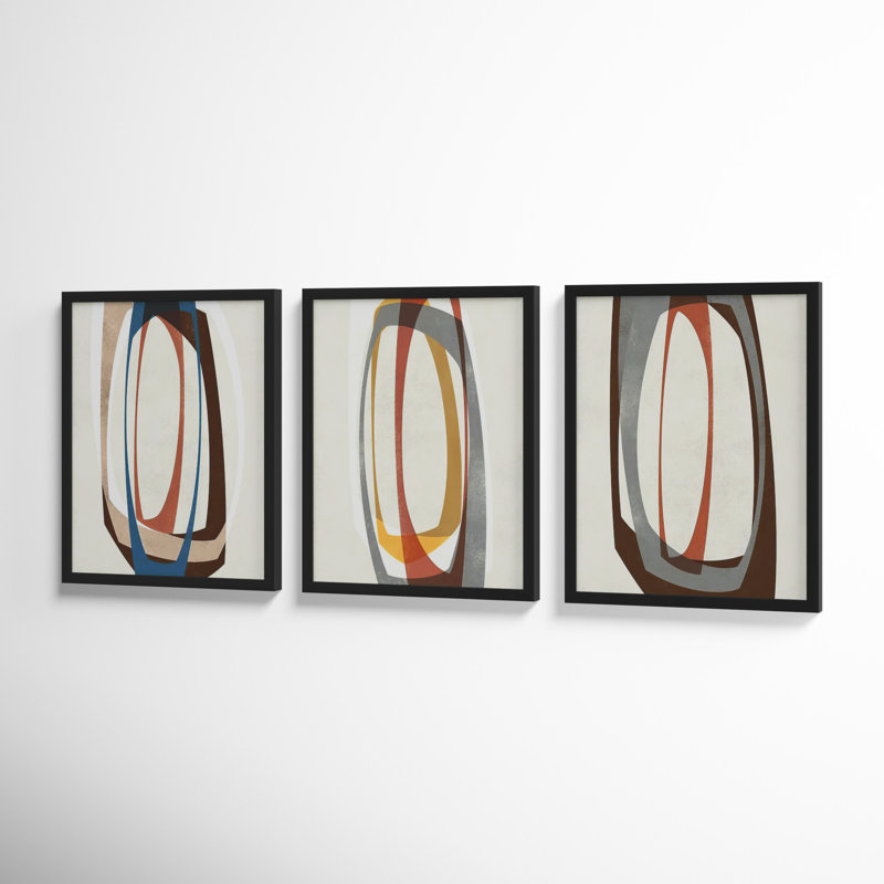 Orbit 3-5 by Jacques Pilon, 20" H x 16" W, Black Framed