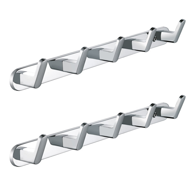 Wall Mounted 5 in 1 Rustproof Hook Rack in Matte Black