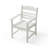 Patio Dining Chair With Armset Set Of 2, Pure White With Imitation Wood Grain Wexture,HIPS Material-721762746