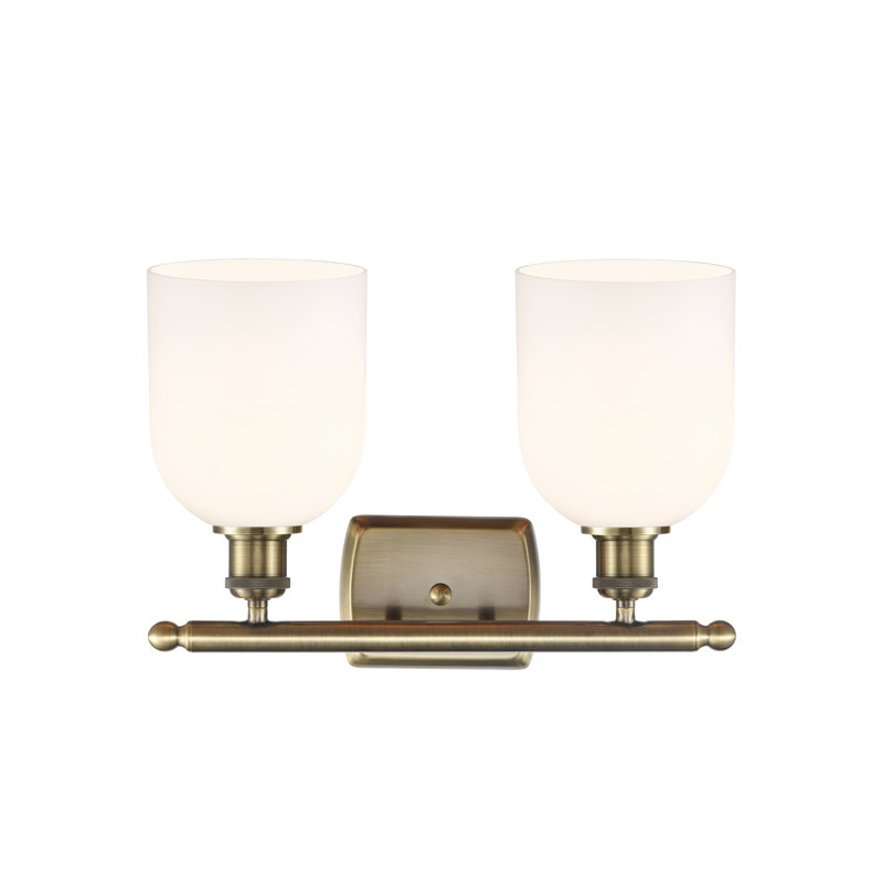 Allysson 2 - Light Dimmable Vanity Light, Antique Brass, Glossy White