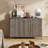 Fluted Storage Cabinet 2 Door with Drawer & Adjustable Shelf-482832036