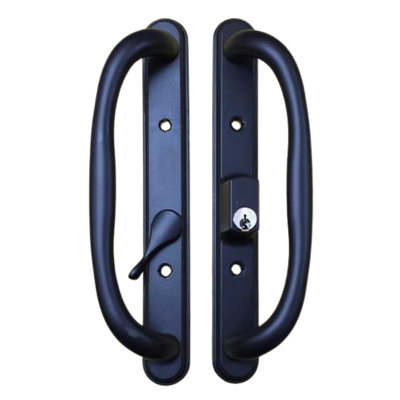 10 Inch Sliding Patio Glass Door Handle Set With Key Lock – Olympus Offset Pull Replacement Fits 3-15/16 Inch Screw Hole Spacing And 1-1/4 To 2-1/4 Inch Door Thickness
