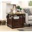 Table de bout transitionnelle en noyer avec espace ouvert - embellissez votre espace