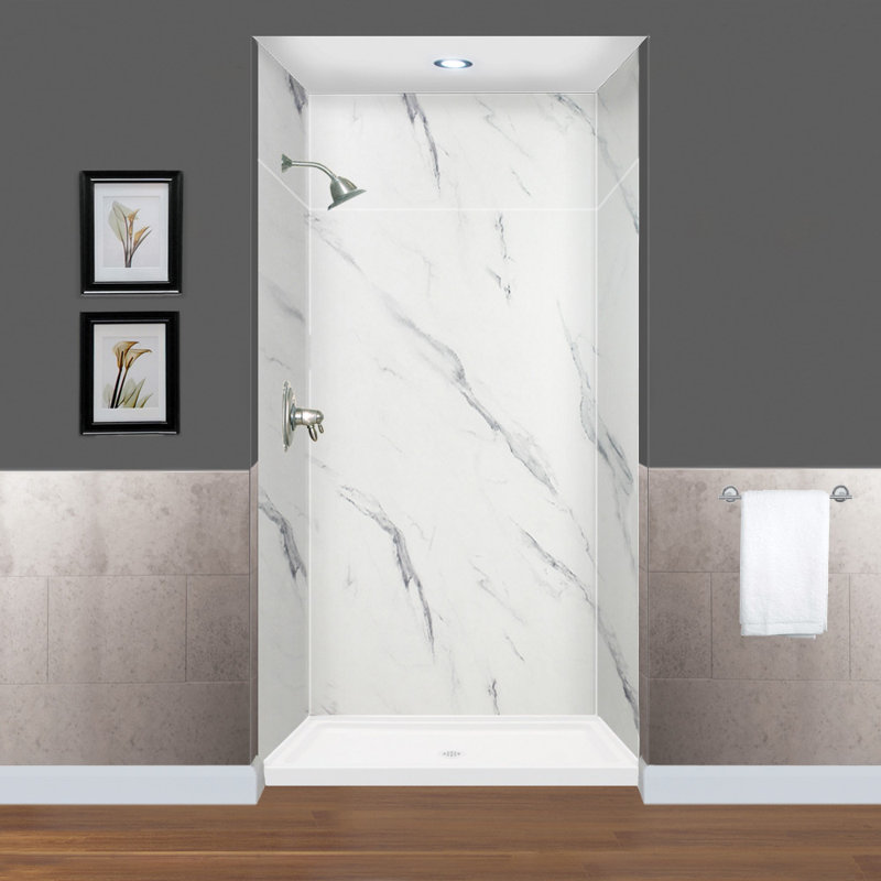 Mur de douche à 6 panneaux Expressions, Bianca, H 72 po x l 60 po x P 48 po