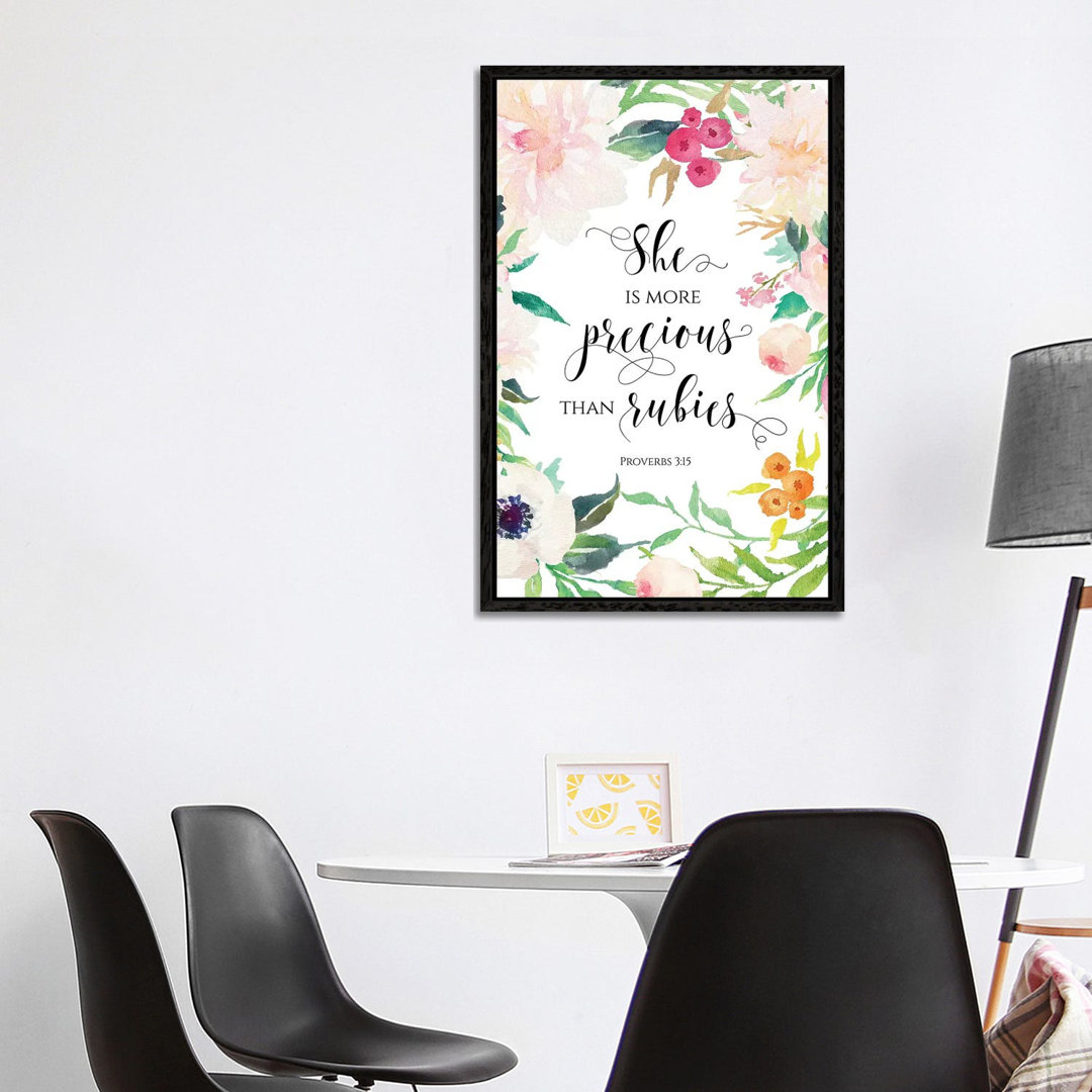 She Is More Precious Than Rubies - Proverbs 3:15 - Painting on Canvas