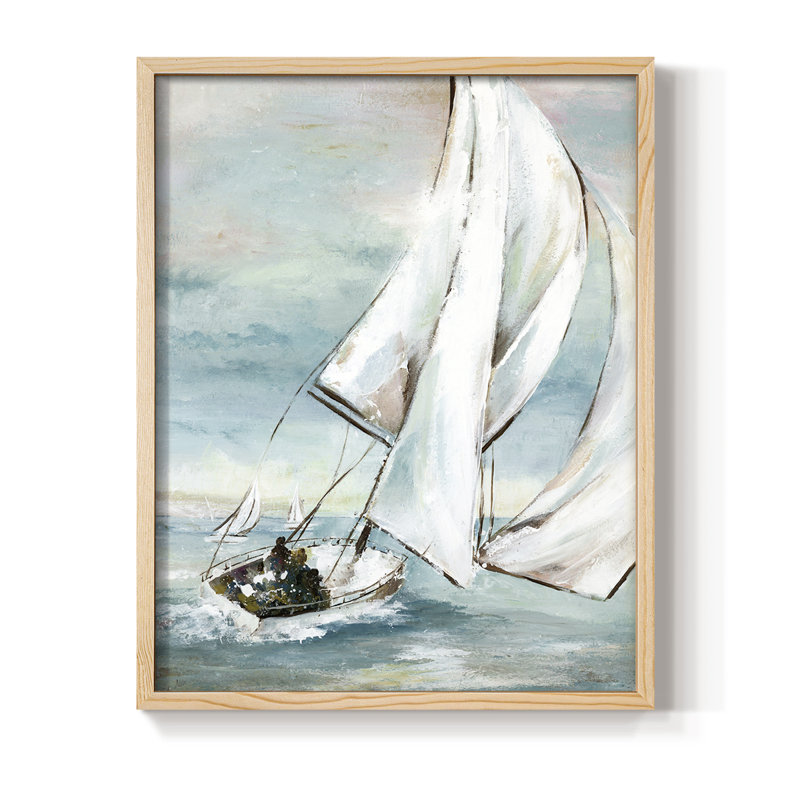 Impression encadrée «Réglage de voile» - Bois massif, H 15 po x l 12 po