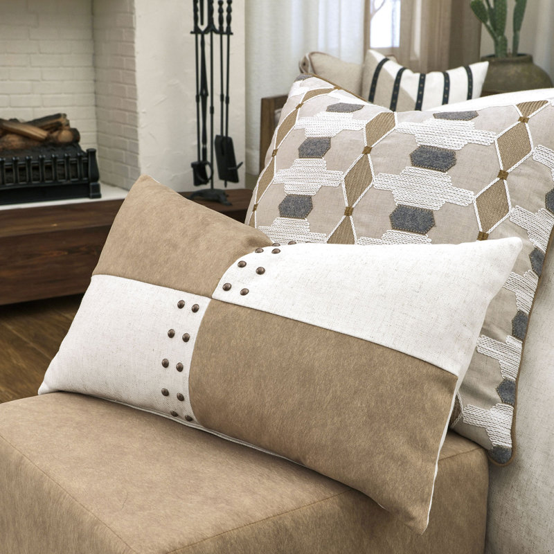 Levi Embroidered Decorative Pillow, Square 22"
