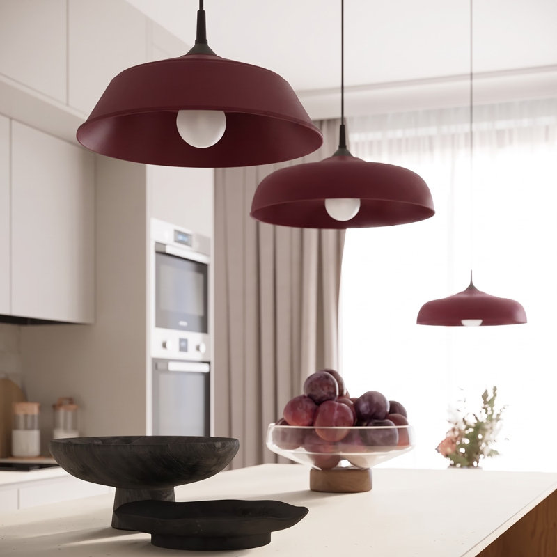 Pendant lamp GINA beige, Burgundy