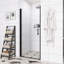 Porte de douche pivotante en aluminium noir mat 32 po
