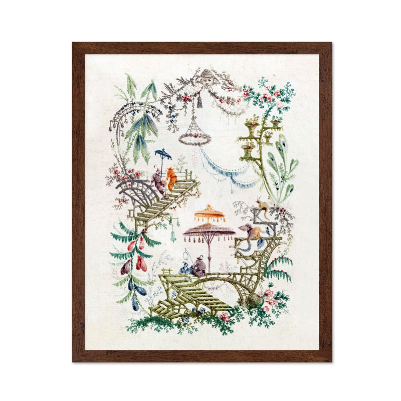 Chinoiserie enchantée, Affiche, 16"H x 20"W, Encadrement brun