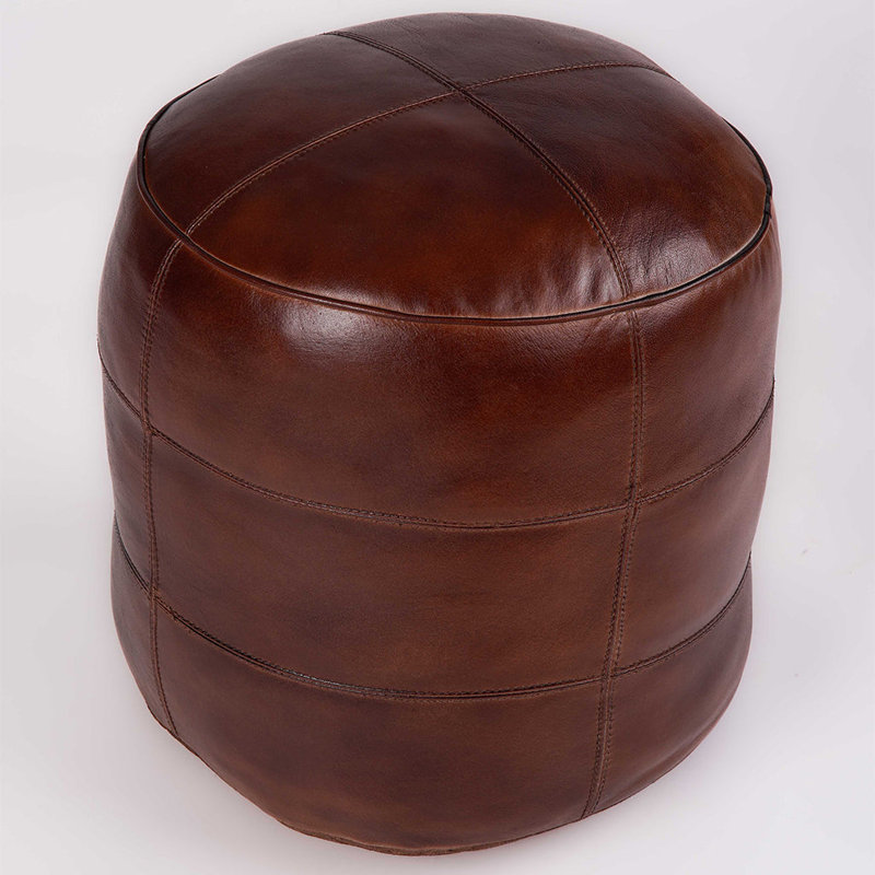 Conisbrough Leather Ottoman, 18" H x 18" W x 18" D