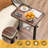 Adjustable Height C Table With 360° Swivel, Multi-Functional Side Table For Living Room, Bedroom, Sofa And Bed, Space-Saving TV Tray Table With Wheels And Sturdy Wooden Top