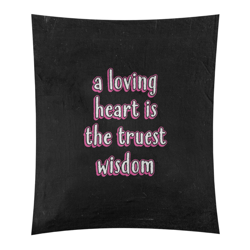 Tapisserie en polyester avec citation en polyester, H 60 po x l 51 po, Rose
