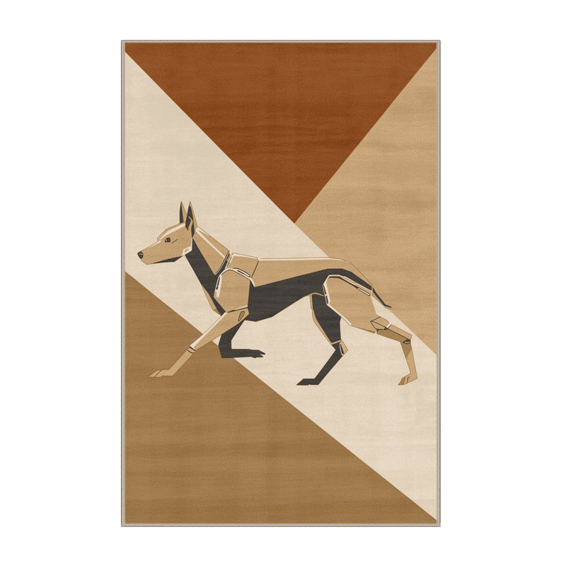 Tapis pour chien robotisé parnika lavable à la machine en brun - beige, 7 x 10