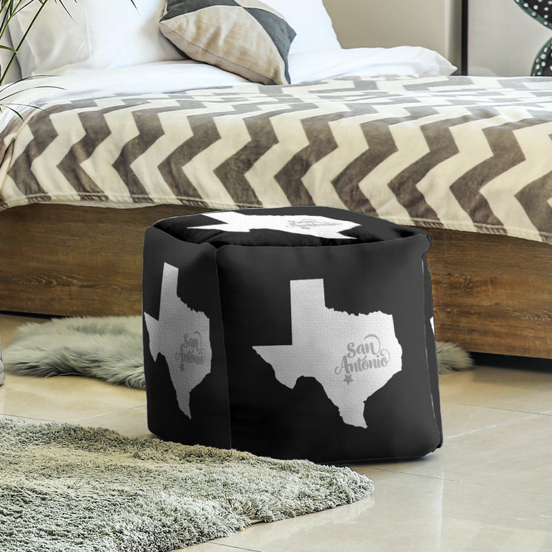 Repose-pieds cube san antonio texas, Noir / gris clair