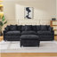 108" L Shaped Modern Sofa Modular Sectional Cloud Couch With Ottoman, 4-Seat Chenille Deep Seat Sofa With Pillow For Living Room, Bedroom And Apartment-363392754