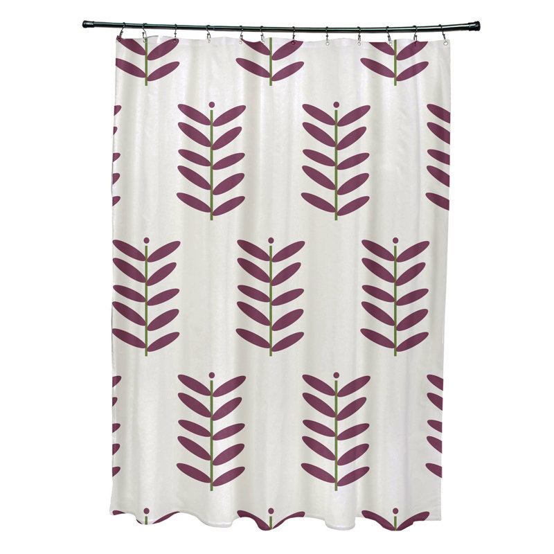 Rideau de douche simple Altom, Blanc cassé / Mauve