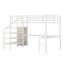 Lit mezzanine avec bureau en L et port USB, garde-robe, tablette et DEL-1798549186