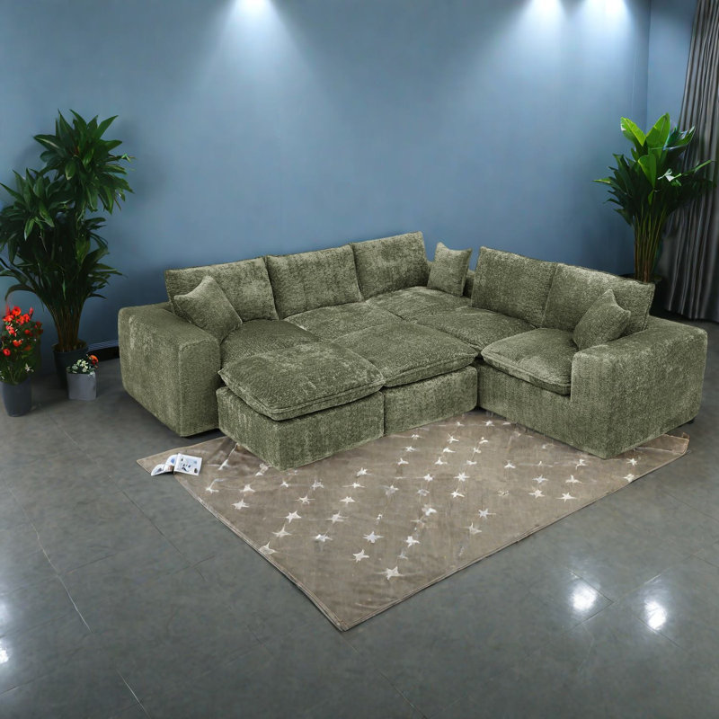 Canapé modulaire Boucle avec repose-pieds mobile