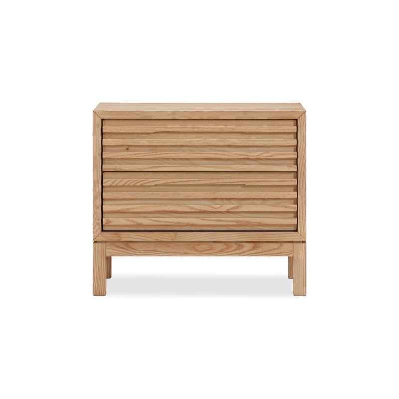 Graball 60.96cm W Solid Wood Bedside Table, Natural