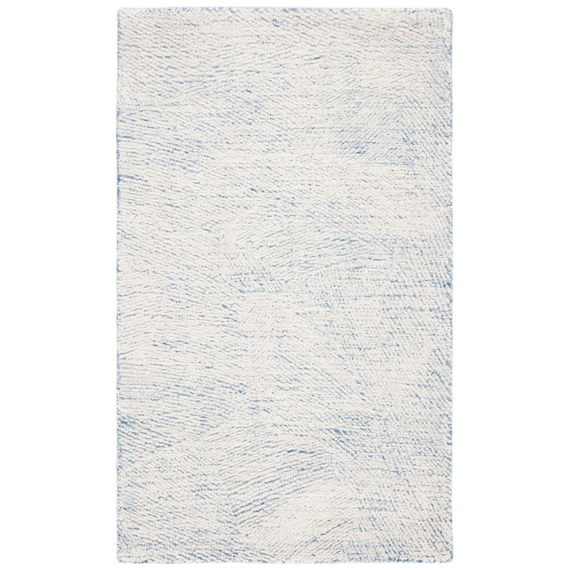 Bouldin Handmade Tufted Wool Blue Area Rug, Rectangle 2' x 3'