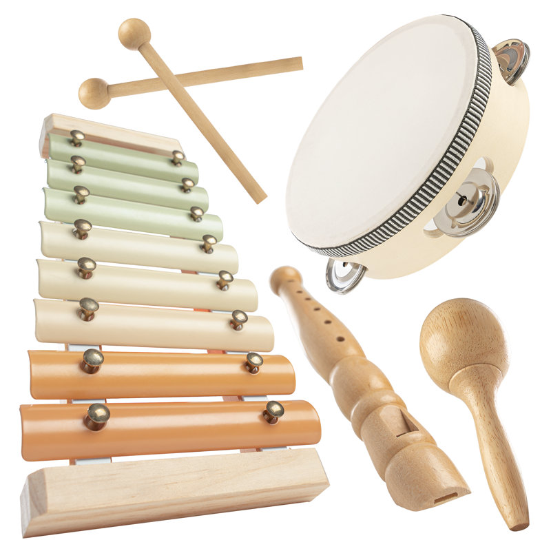  4-Piece Kids Musical Instruments - Safe & Non-Toxic Kids Instruments, Montessori Toys For Family Bonding - Creativity & Motor Skill Development Music Instruments For Toddlers 1-3 Years Old