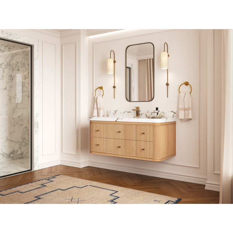 Chêne flottant Hampton X P 22 po De salle de bain Quartz, Noir Calacatta