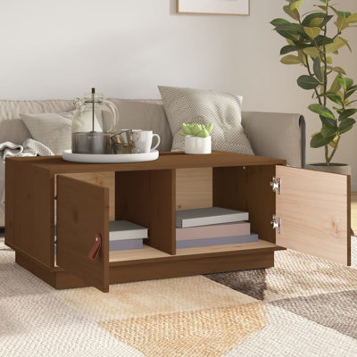 Kyel Solid Wood Block Coffee Table with Storage