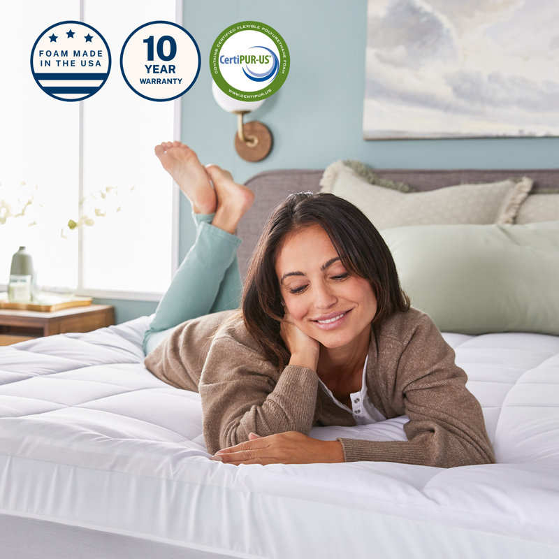 Queen Size Dual Layer Gel Memory Foam Mattress Topper
