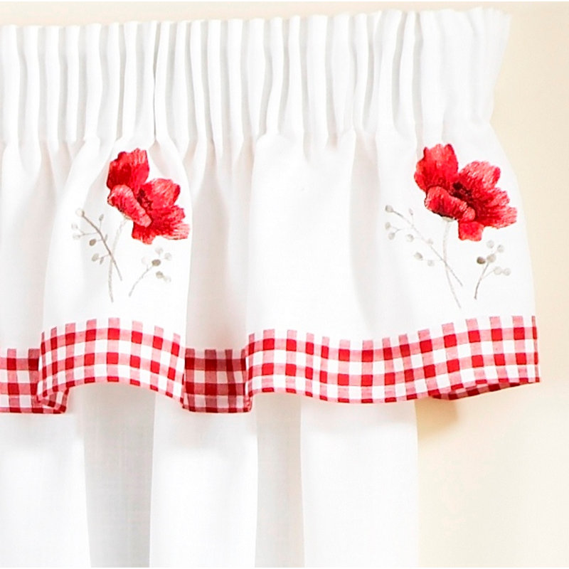 Anakie Poppy 5 Piece Kitchen Curtain and Pelmet Set, 117cm W x 122cm L