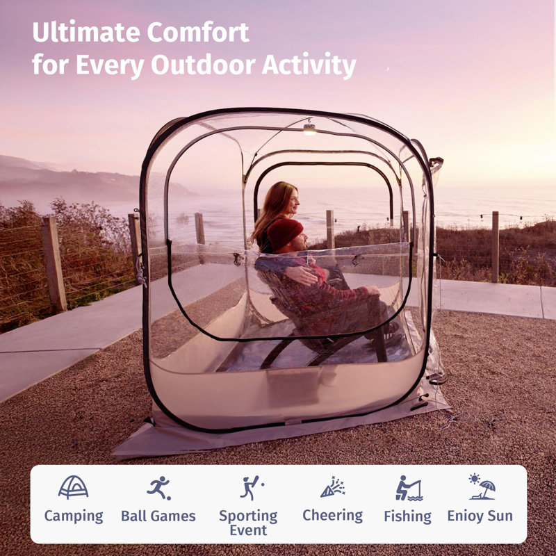 Clear TPU Hexagonal 2-Person Pop-Up Camping Bubble Tent