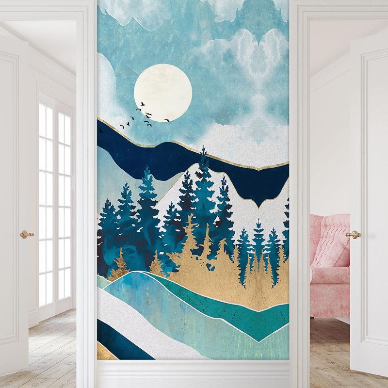 Abstract Mountains Peel & Stick Abstract Border, 108" L x 48" W